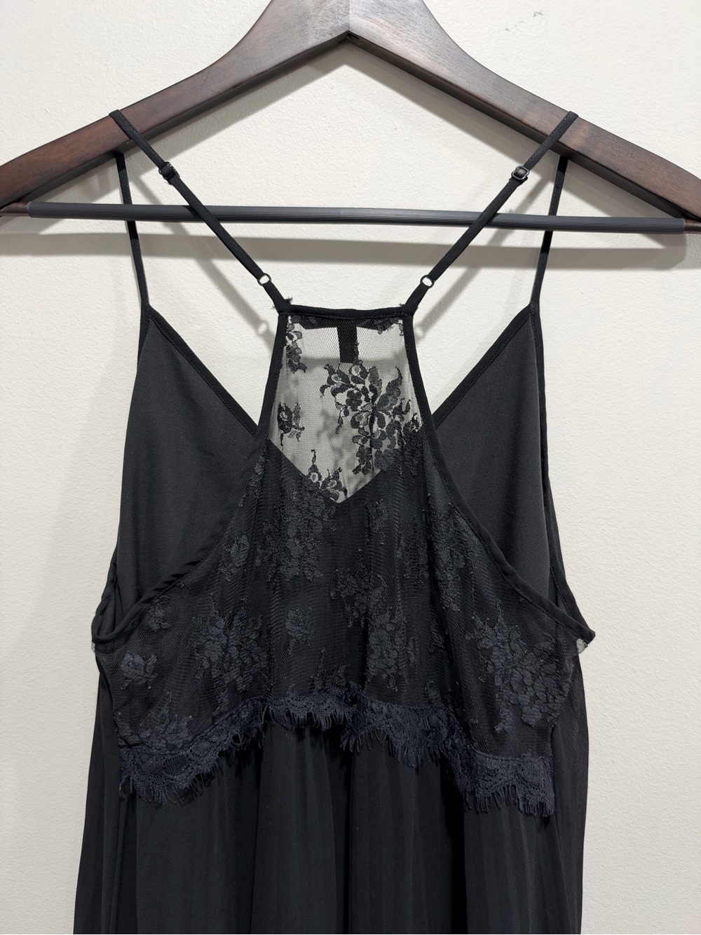 Black Lace Racerback Maxi Slip Dress Victoria’s Secret L Dark Romance - Picture 4 of 7